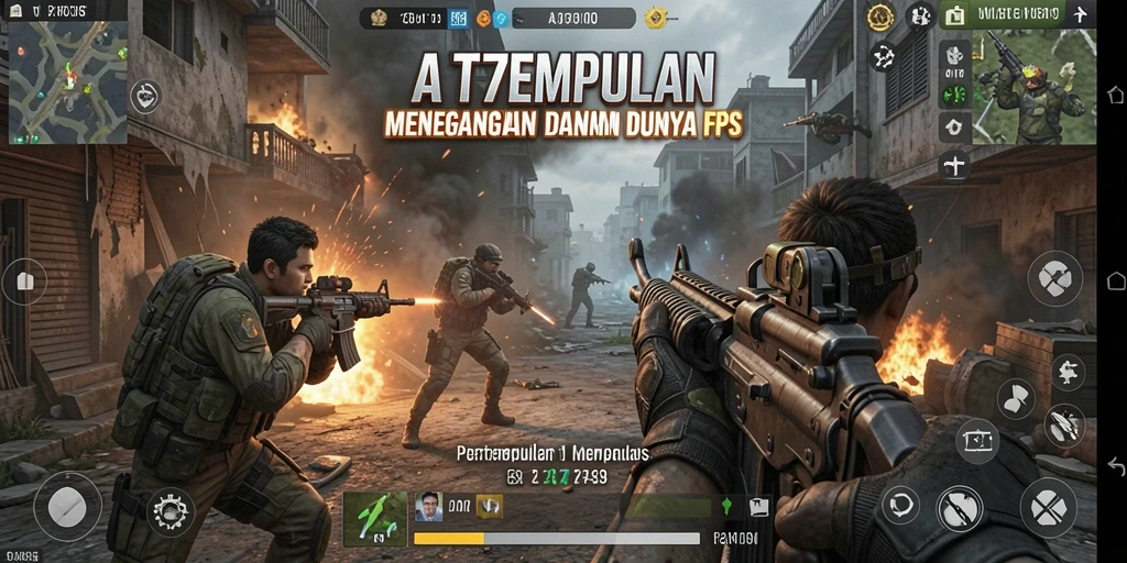 Screenshot gameplay AT777 menampilkan aksi tembak-menembak yang intens.