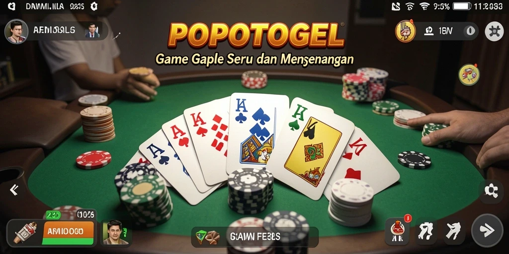 Screenshot gameplay <strong>POPOTOGEL</strong> menampilkan keseruan bermain Gaple.