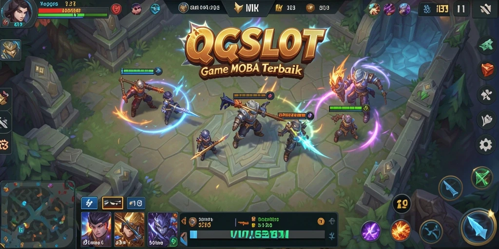 Tangkapan layar utama QQSLOT menampilkan aksi pertarungan epik.