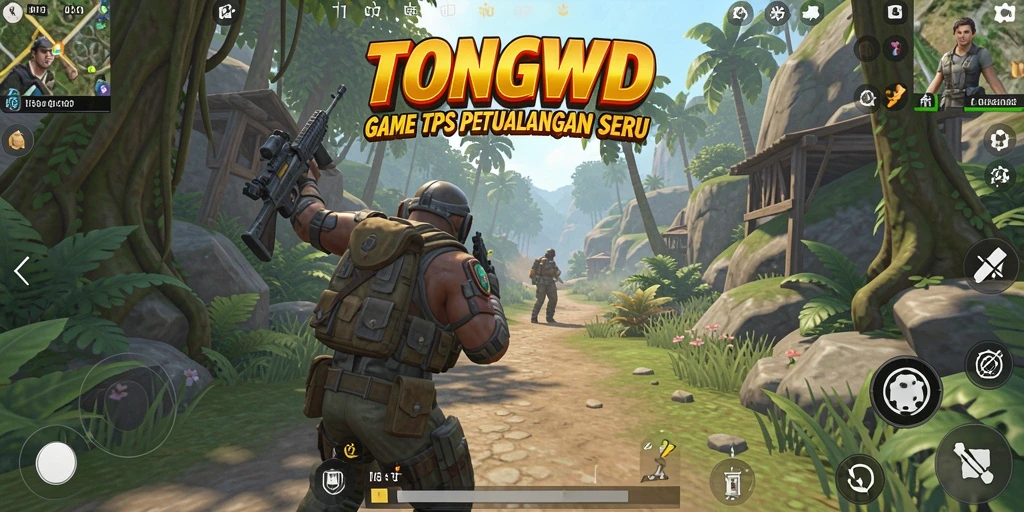 Screenshot permainan TONGWD yang menunjukkan aksi TPS yang mendebarkan.